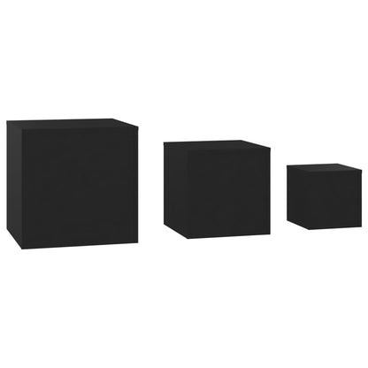Sidebord Svart 3 stk