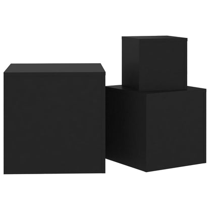 Sidebord Svart 3 stk