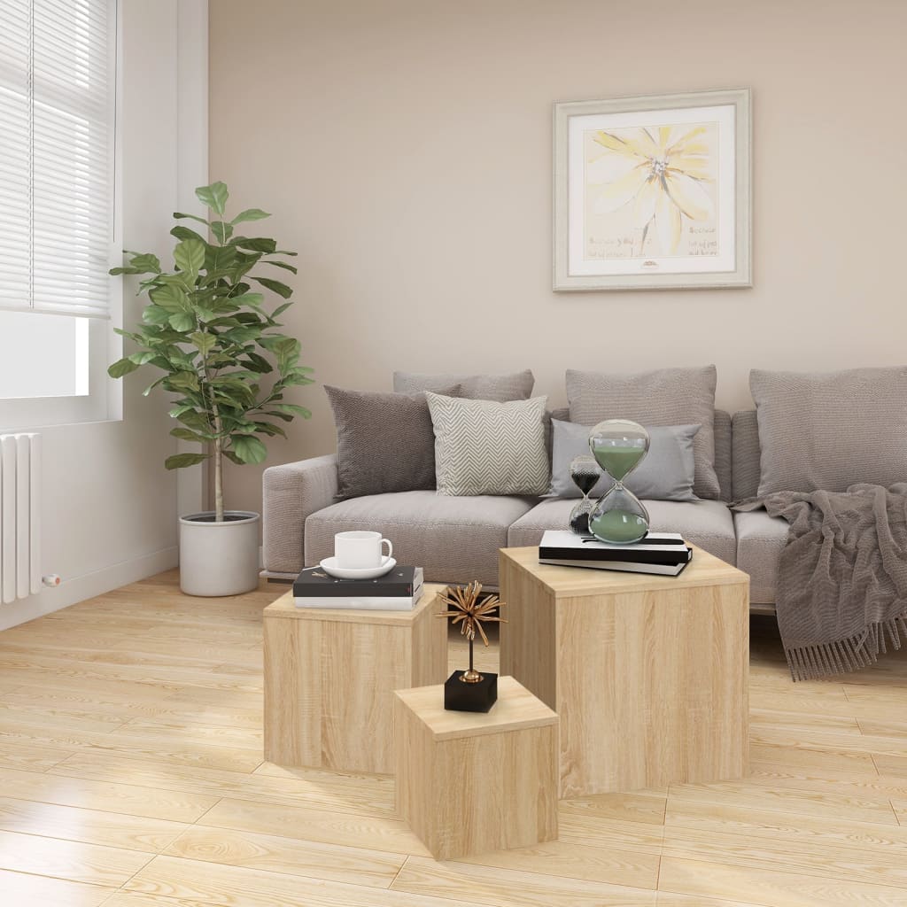 Sidebord Sonoma Ek 3 stk