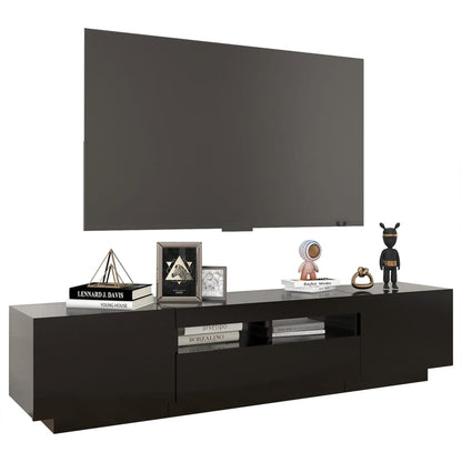 TV-Møbel Svart TV-benk med LED-lys 180x35x40 cm