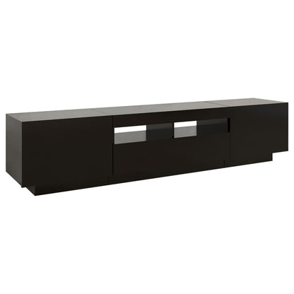 TV-Møbel Svart TV-benk med LED-lys 180x35x40 cm