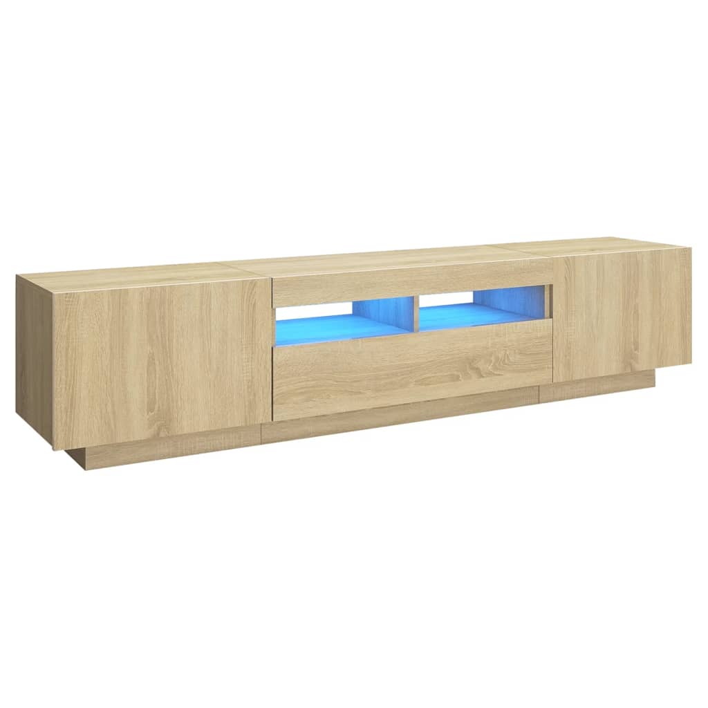 TV-Møbel Sonoma Eik TV-benk med LED-lys 180x35x40 cm