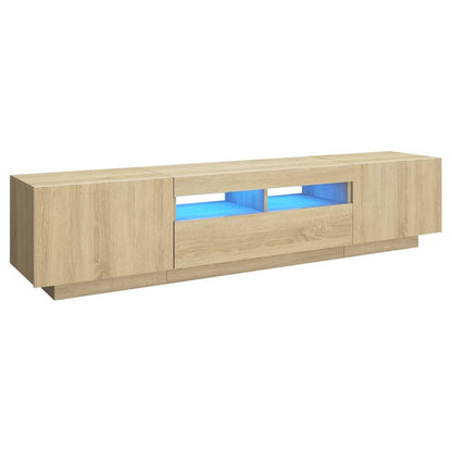 TV-Møbel Sonoma Eik TV-benk med LED-lys 180x35x40 cm