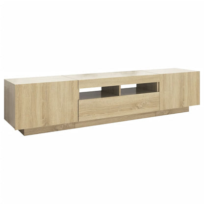 TV-Møbel Sonoma Eik TV-benk med LED-lys 180x35x40 cm