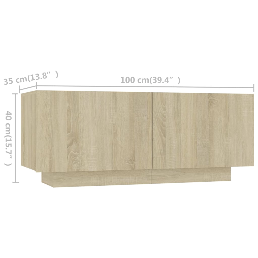 TV-Møbel Sonoma Eik TV-benk med LED-lys 180x35x40 cm