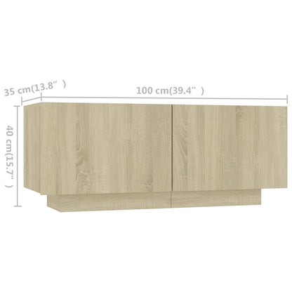 TV-Møbel Sonoma Eik TV-benk med LED-lys 180x35x40 cm