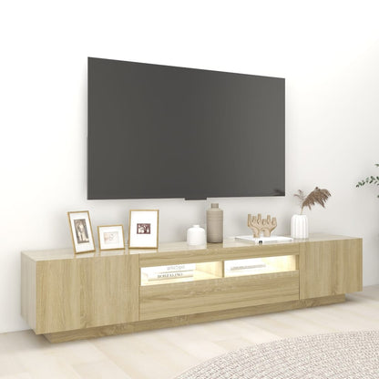 TV-Møbel Sonoma Eik TV-benk med LED-lys 200x35x40 cm