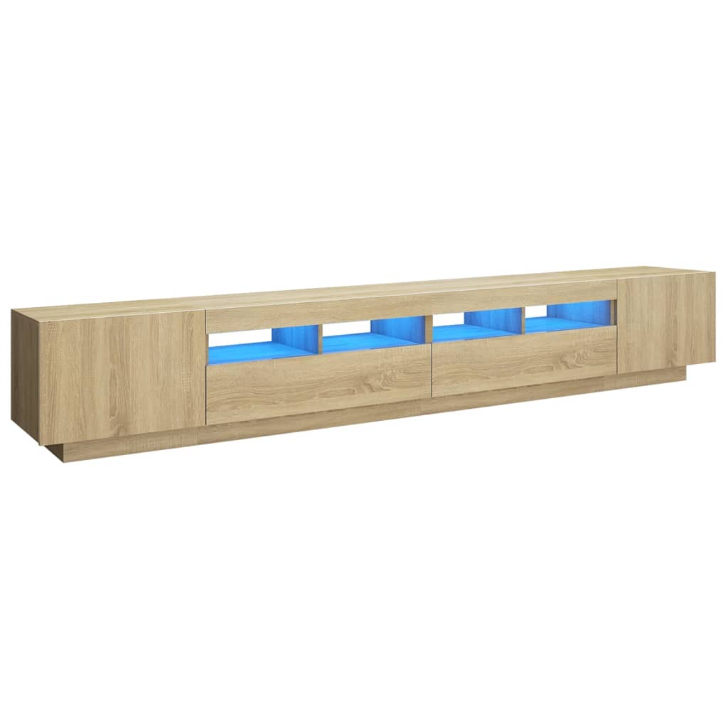TV-Møbel Sonoma Eik TV-benk med LED-lys 260x35x40 cm