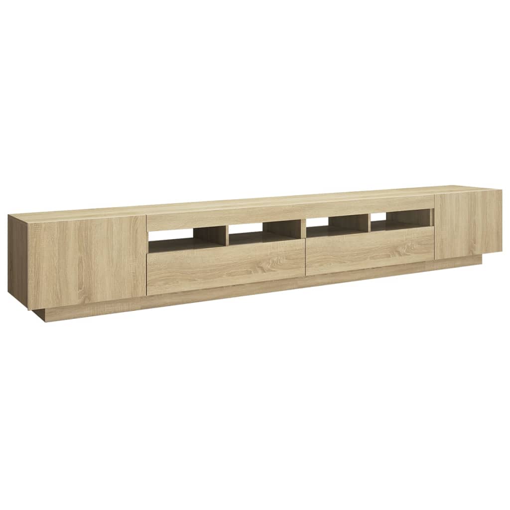 TV-Møbel Sonoma Eik TV-benk med LED-lys 260x35x40 cm