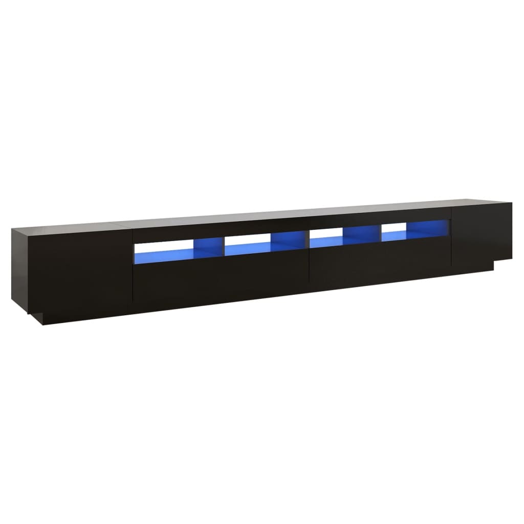 TV-Møbel Svart TV-benk med LED-lys 300x35x40 cm