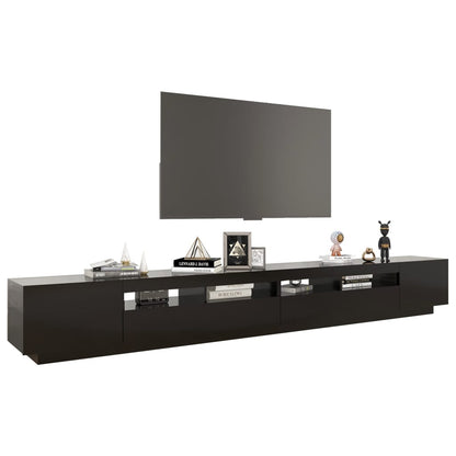 TV-Møbel Svart TV-benk med LED-lys 300x35x40 cm
