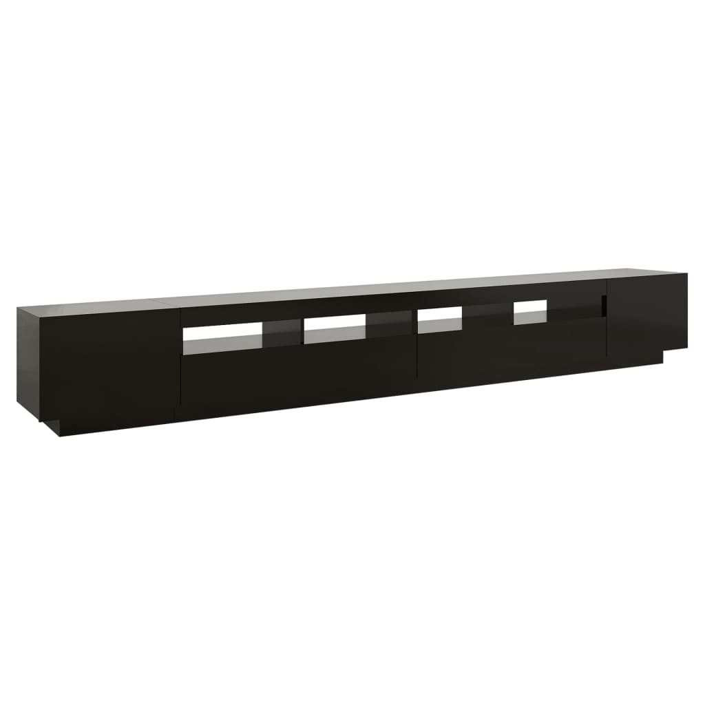 TV-Møbel Svart TV-benk med LED-lys 300x35x40 cm