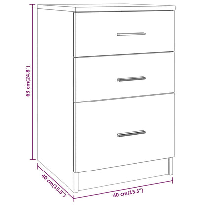 Nattbord Sengbord Hvit 40x40x63 cm