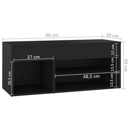 Skobenk svart 80x30x45 cm konstruert tre