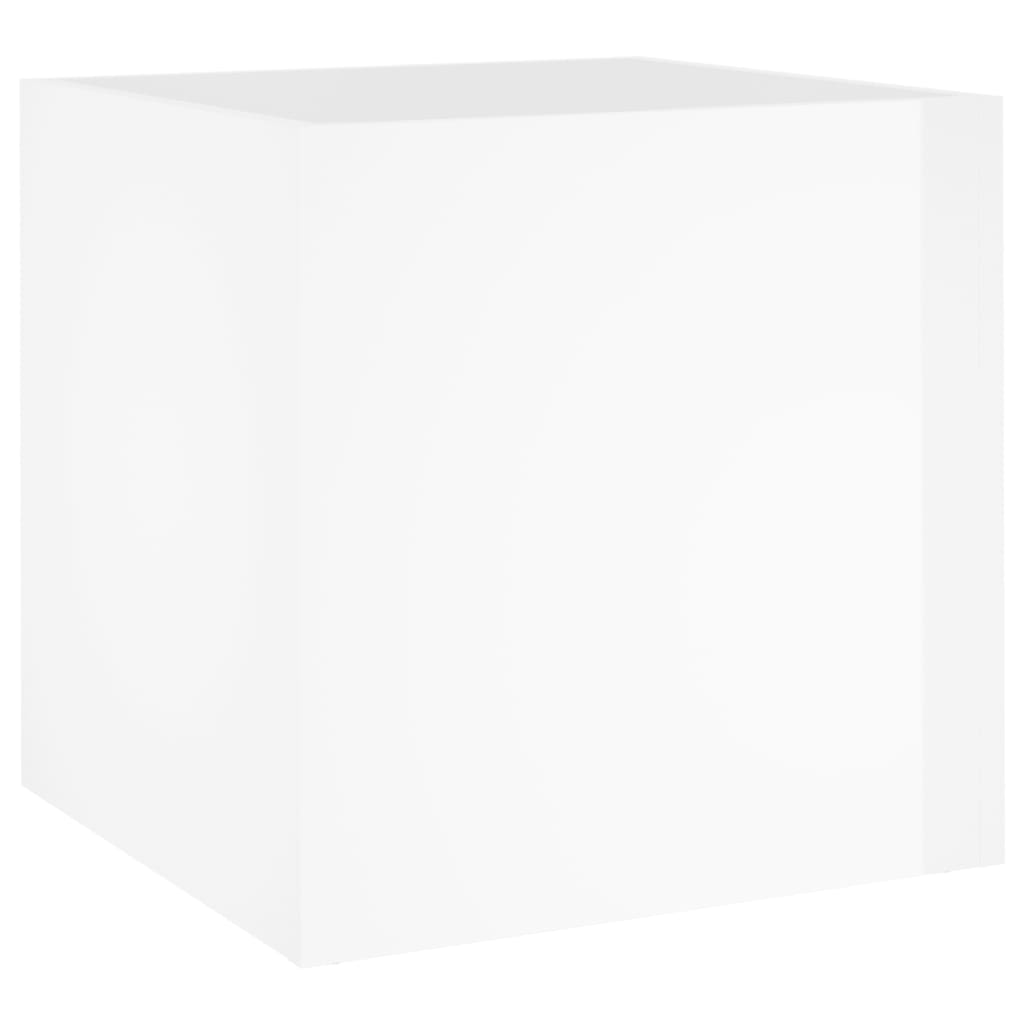 Plantekasse høyglans hvit 40x40x40 cm konstruert tre