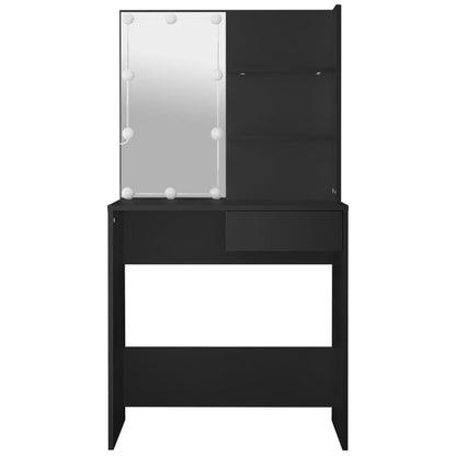 Sminkebord Svart LED 74,5x40x141 cm
