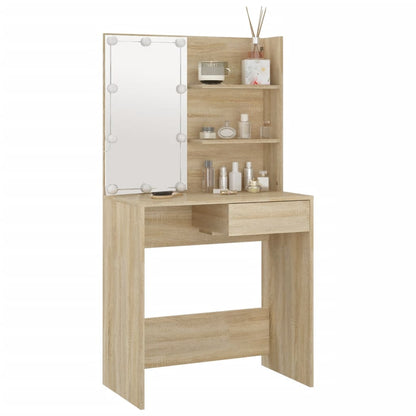 Sminkebord Sonoma Eik LED 74,5x40x141 cm