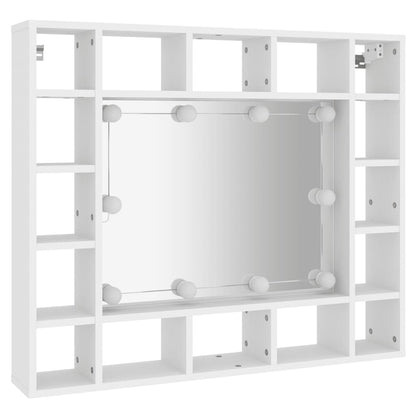 Baderomsspeil Speilskap med LED Hvit 91x15x76,5 cm