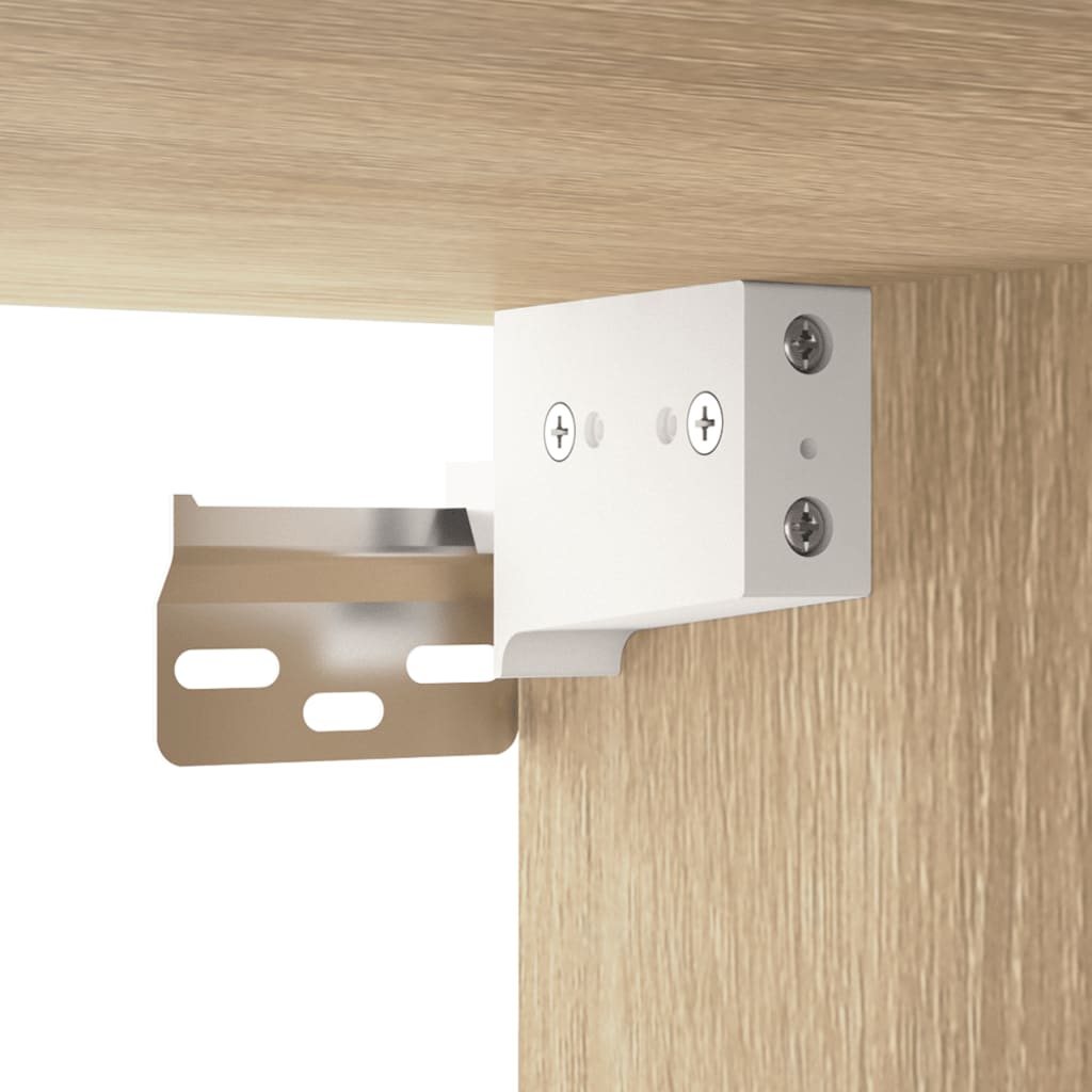Baderomsspeil Speilskap med LED Sonoma Eik 91x15x76,5 cm