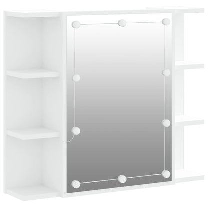 Baderomsspeil Skap med LED Hvit 70x16,5x60 cm