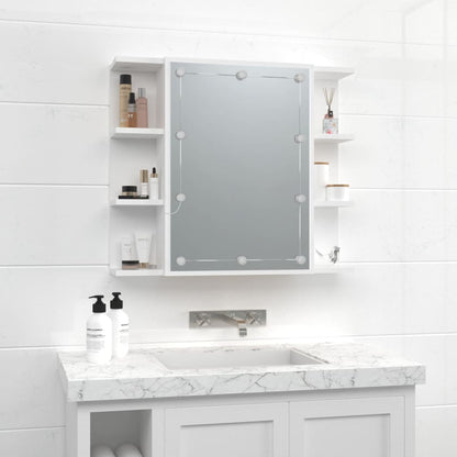 Baderomsspeil Skap med LED Hvit 70x16,5x60 cm