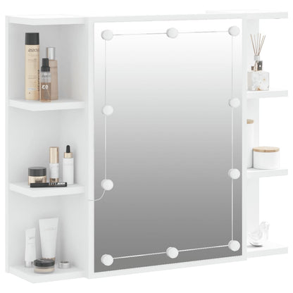 Baderomsspeil Skap med LED Hvit 70x16,5x60 cm