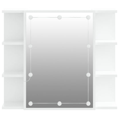 Baderomsspeil Skap med LED Hvit 70x16,5x60 cm