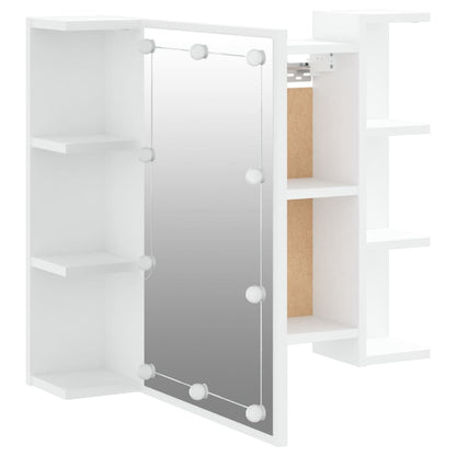 Baderomsspeil Skap med LED Hvit 70x16,5x60 cm