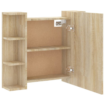 Baderomsspeil Speilskap med LED Sonoma Eik 70x16,5x60 cm