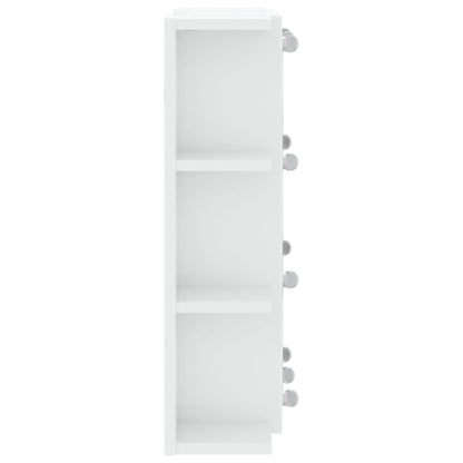 Baderomsspeil Speilskap med LED Høyglans Hvit 70x16,5x60 cm