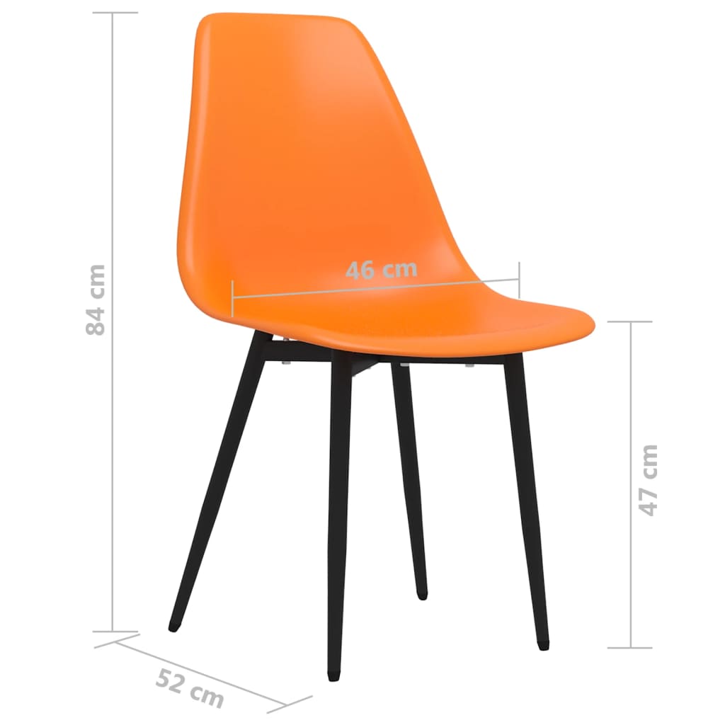 Spisestoler 4 stk oransje PP