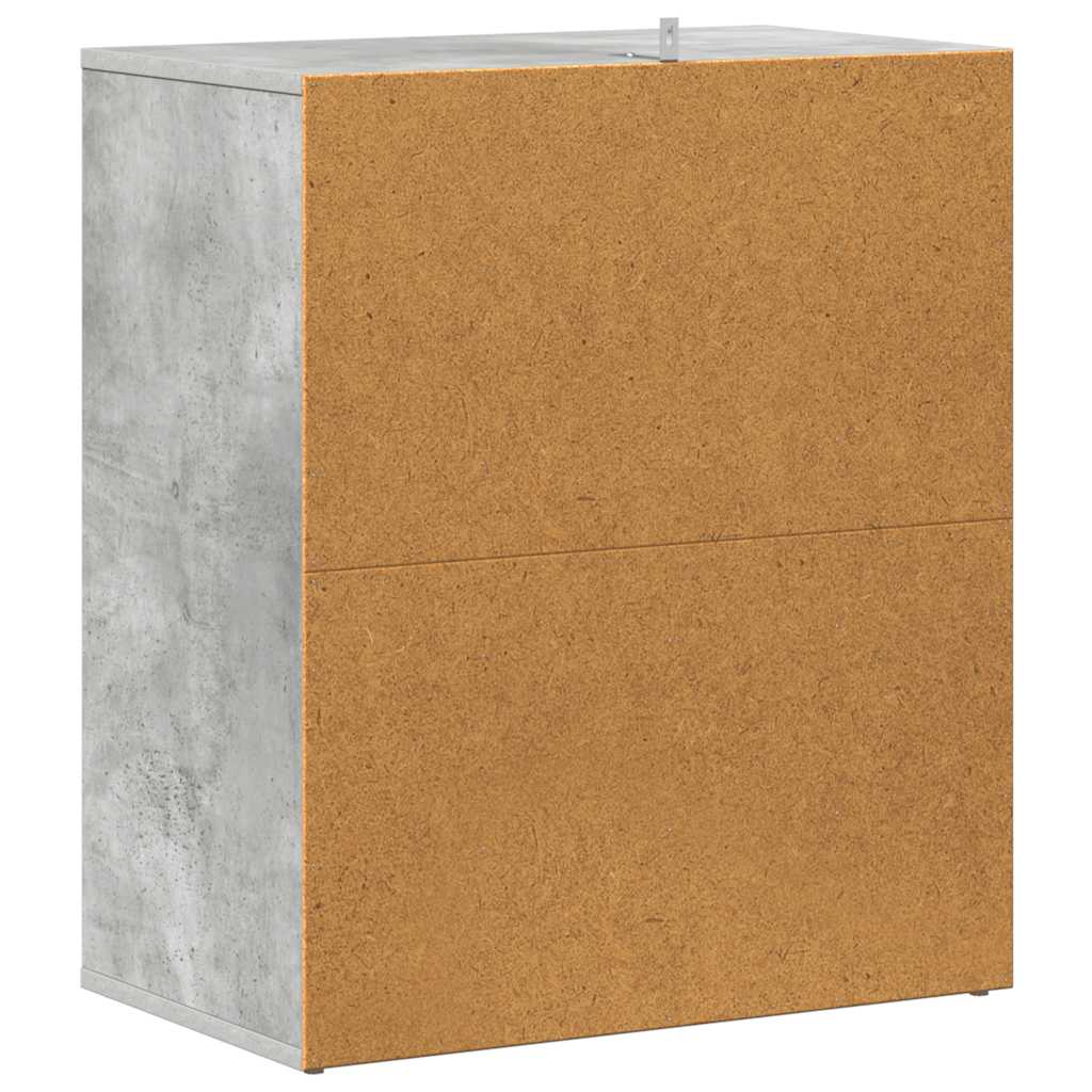 Skoskap betonggrå 60x35x70 cm konstruert tre