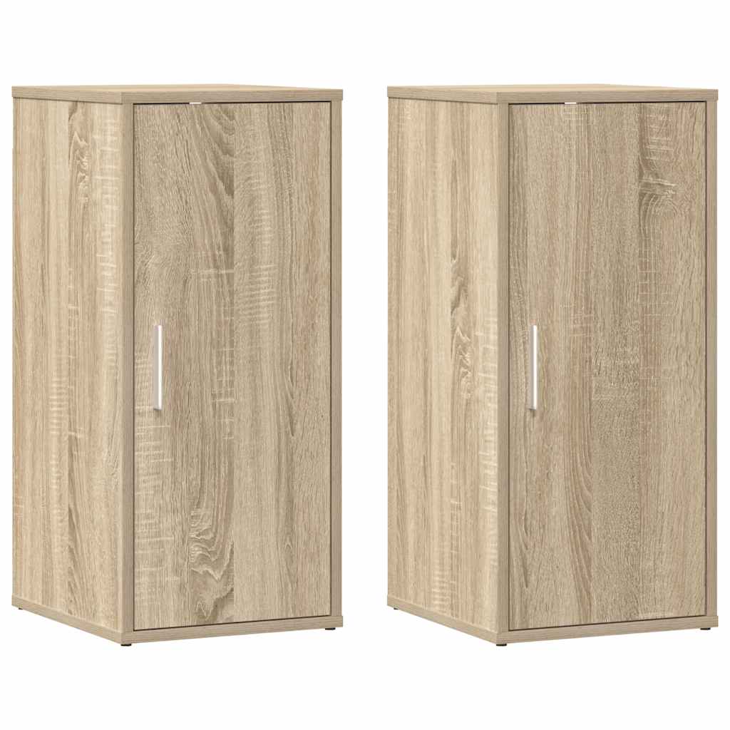 Skoskap svart 2 stk sonoma eik 32x35x70 cm sponplate