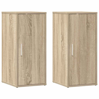 Skoskap svart 2 stk sonoma eik 32x35x70 cm sponplate