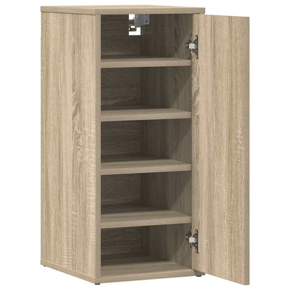 Skoskap svart 2 stk sonoma eik 32x35x70 cm sponplate