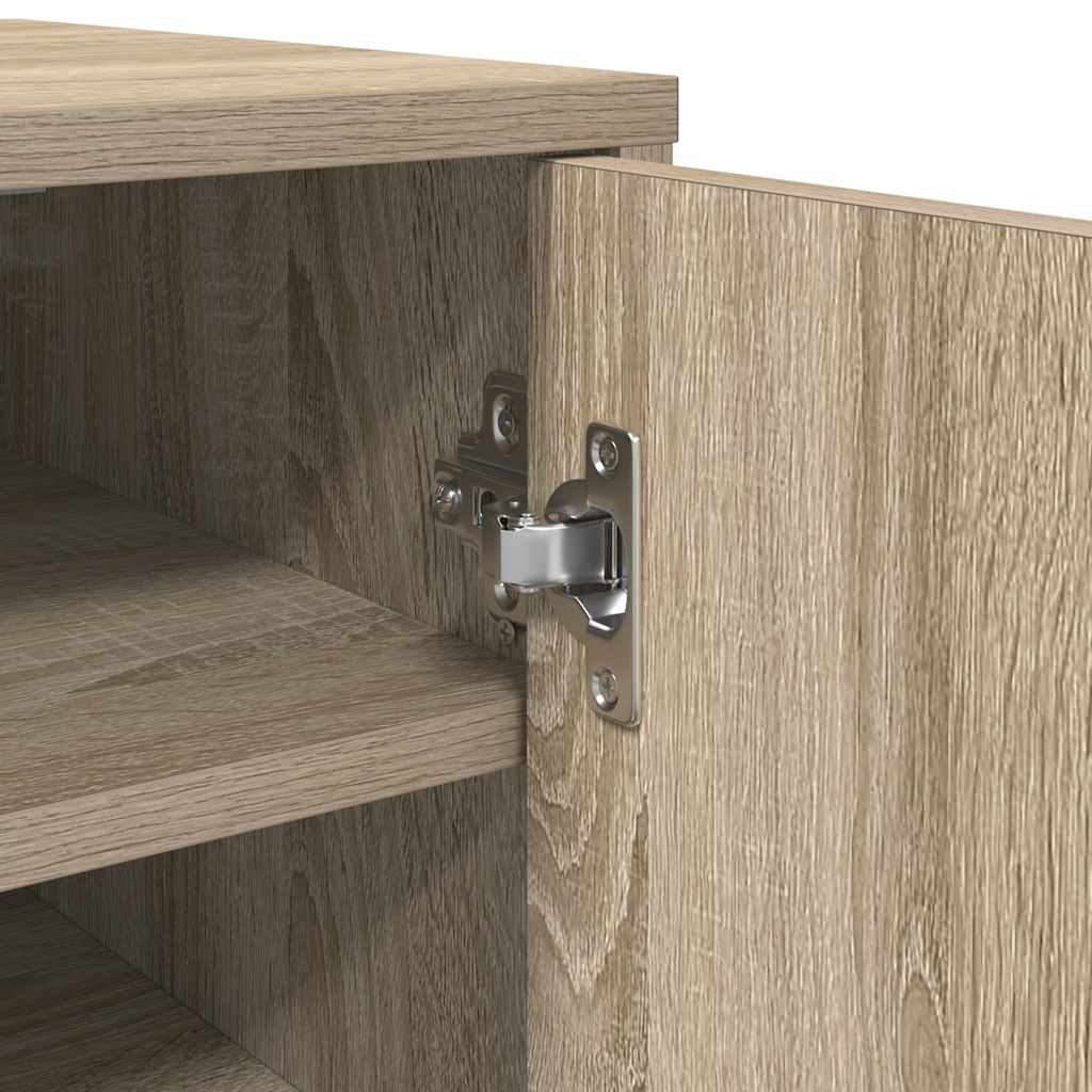 Skoskap svart 2 stk sonoma eik 32x35x70 cm sponplate