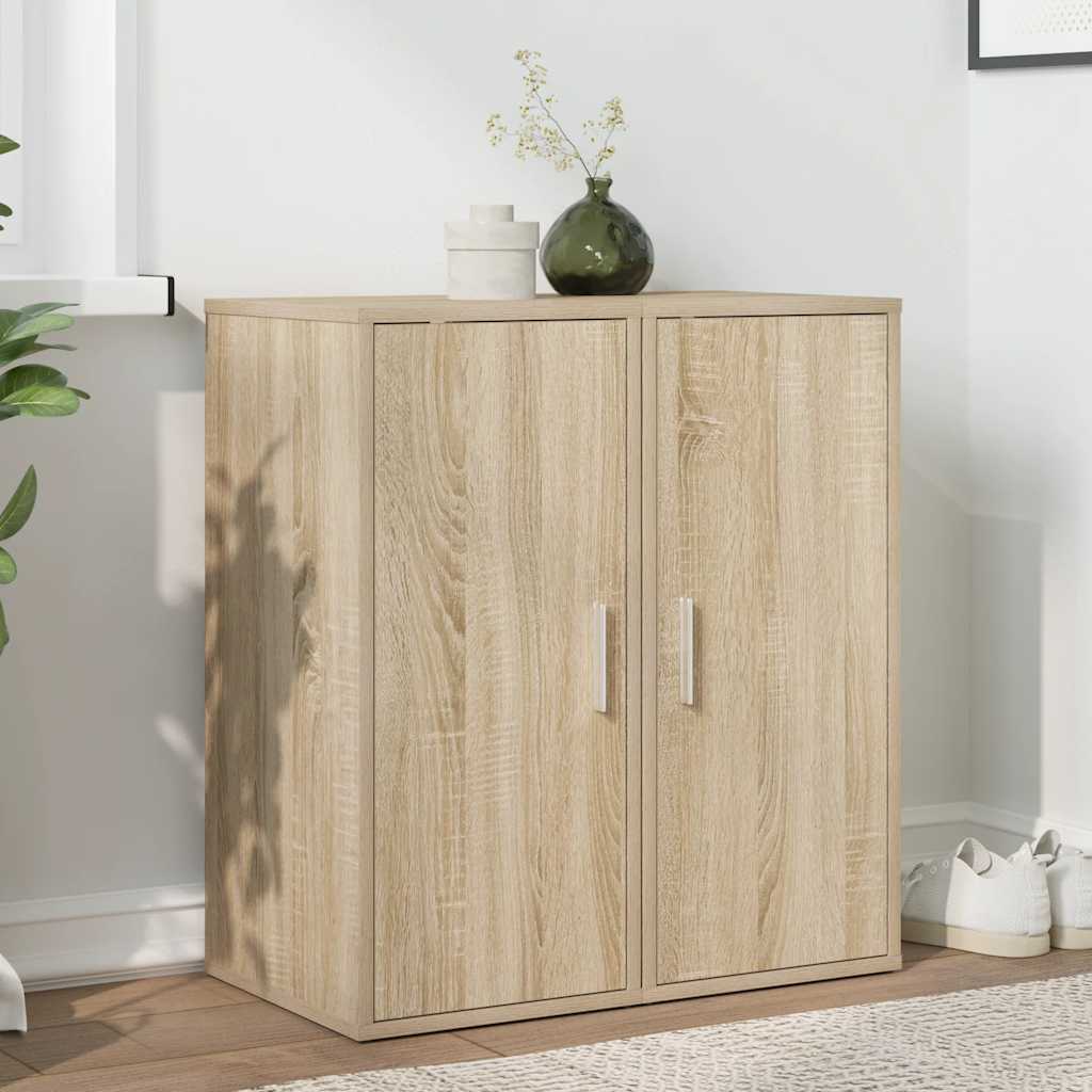 Skoskap svart 2 stk sonoma eik 32x35x70 cm sponplate