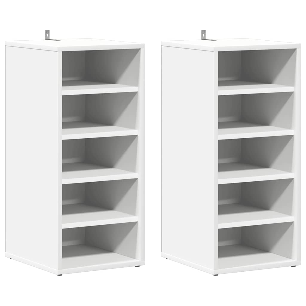 Skoskap hvit 2 stk 31,5x35x70 cm konstruert tre