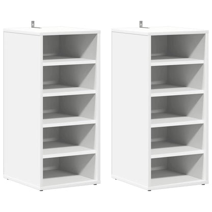 Skoskap hvit 2 stk 31,5x35x70 cm konstruert tre