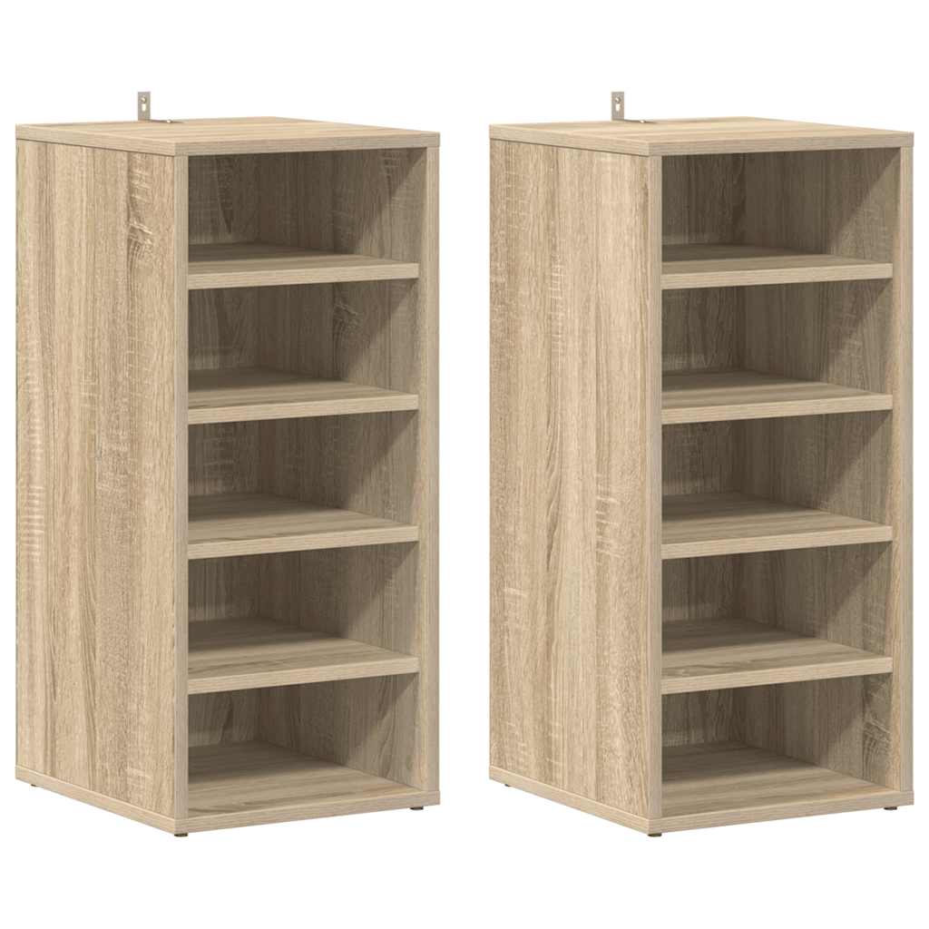 Skoskap sonoma eik 2 stk 31,5x35x70 cm konstruert tre