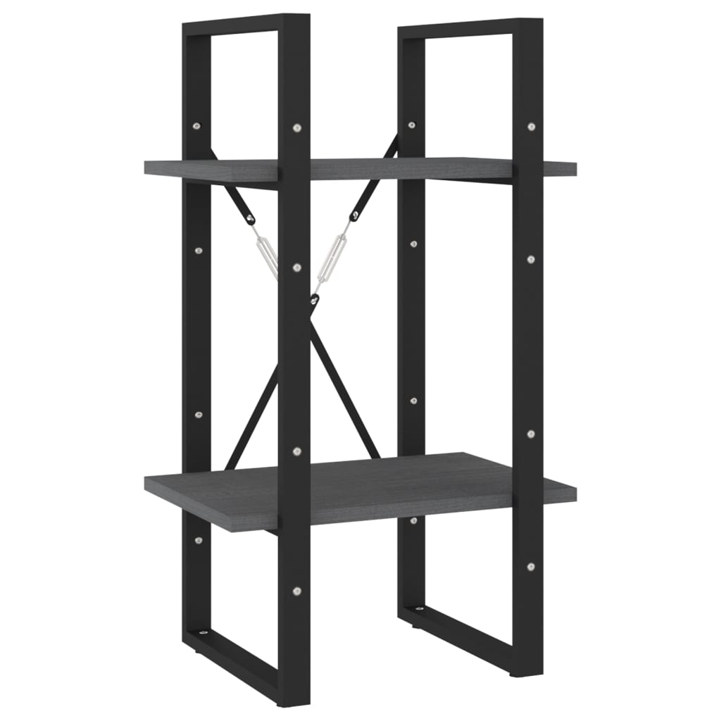 Bokhylle Grå 5 etasjer 40x30x175 cm heltre furu