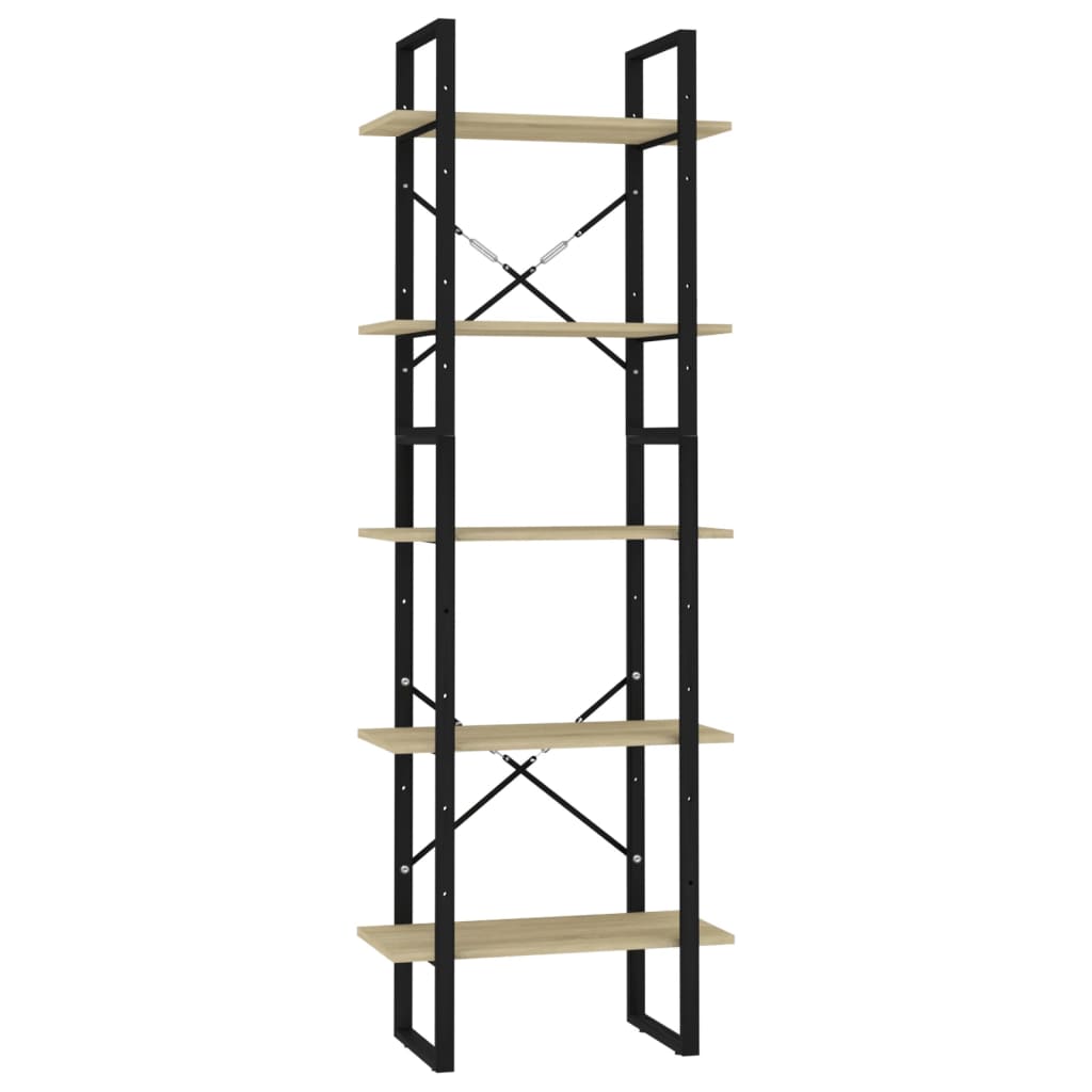 Bokhylle Sonoma Eik 5 nivåer 60x30x175 cm