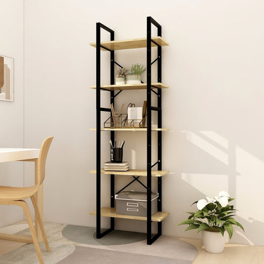 Bokhylle Tre 5 nivåer Brun 60x30x175 cm heltre furu