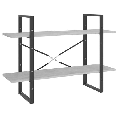 Bokhylle Betonggrå 5 nivåer 100x30x175 cm