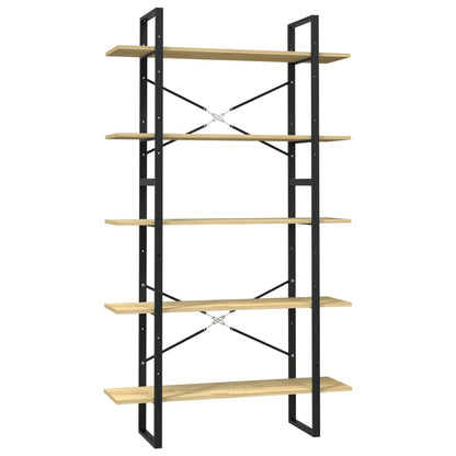 Bokhylle Tre 5 nivåer Brun 100x30x175 cm heltre furu