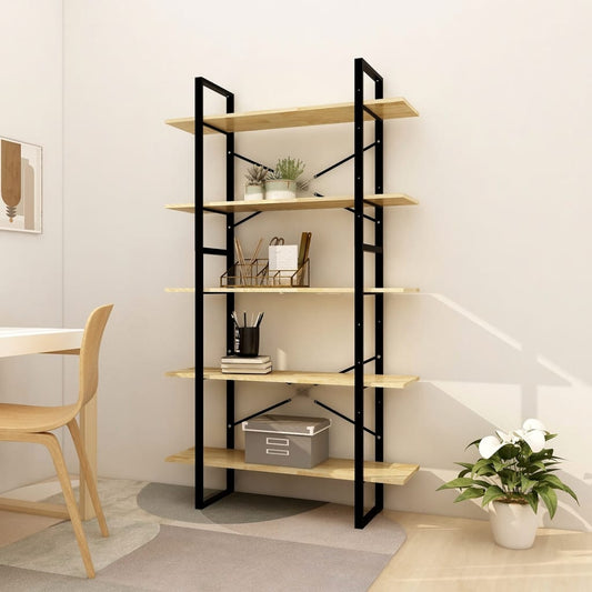 Bokhylle Tre 5 nivåer Brun 100x30x175 cm heltre furu
