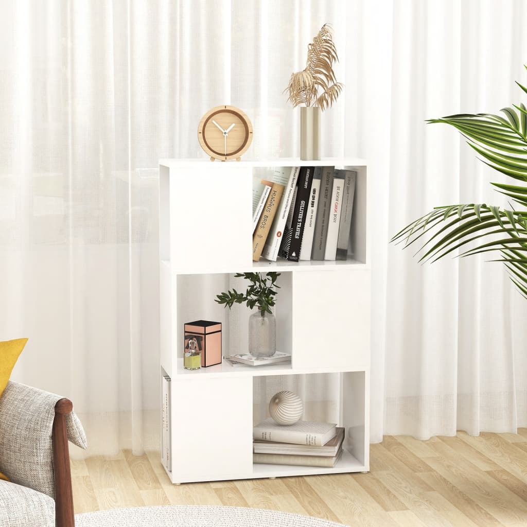 Bokhylle Hvit Romdeler 60x24x94 cm