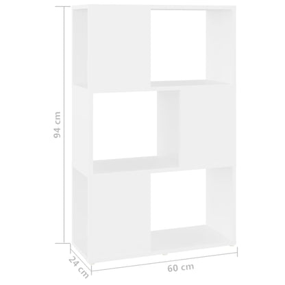 Bokhylle Hvit Romdeler 60x24x94 cm