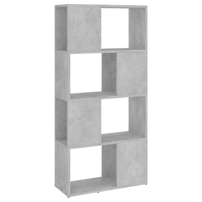 Bokhylle Betonggrå Romdeler 60x24x124,5 cm