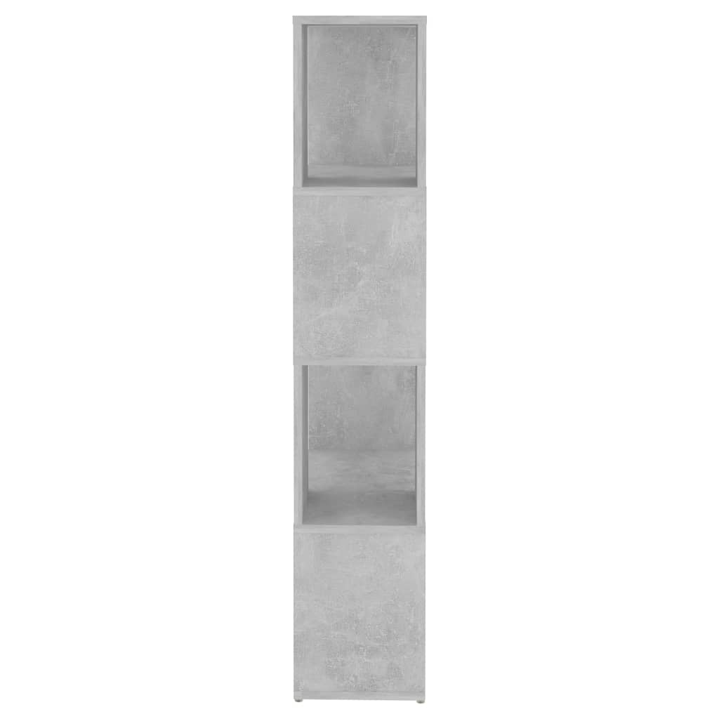 Bokhylle Betonggrå Romdeler 60x24x124,5 cm
